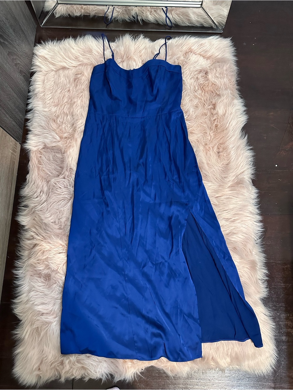 Abercrombie & Fitch Camille navy blue midi dress with slit sz M - Picture 5 of 9